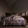 Juego de ropa de cama jacquard de cuatro piezas teñido en hilo de algodón de fibra larga estilo vintage 100S, juego de ropa de cama de modelo de lujo ligero de alta gama