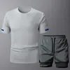 Camiseta Esportiva de Manga Curta Masculina de Verão Transfronteiriça Secagem Rápida Camiseta de Manga Curta Tamanho Europeu Masculino Casual Fitness Conjunto de Camisetas