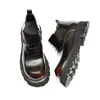 [Couro Genuíno] Botas Chelsea Masculinas, Sola Grossa, Aumenta a Altura, Estilo Britânico, Couro Envernizado, Sapatos de Couro Brilhantes para Negócios, Botas de Couro Slip-On Masculinas