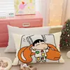 Funda de almohada de terciopelo ártico linda de invierno de Crayon Shin-Chan para niños, forrada de forro polar, 30x50 cm, funda individual para almohada, dormitorio de estudiante