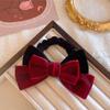 Acessório de Cabelo de Ano Novo: Laço de Veludo Vermelho Elástico de Cabelo, Suporte de Rabo de Cavalo Outono e Inverno, Elástico de Cabelo Versátil, Pequeno Scrunchie