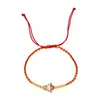 Pulseira de Prata S925 Pequeno Deus da Fortuna Cordão Vermelho Feminina Novo Estilo Antigo Chinês Banhado a Ouro Esmalte Contas de Transferência do Deus da Fortuna Acessórios Ajustáveis