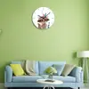 Reloj de pared lindo con patrón de animal zorro, puntero de metal acrílico silencioso, venta al por mayor