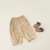 Pantalones Clásicos Rayados Anti-Mosquitos Estilo Coreano para Niños, Ropa de Verano para Bebés y Niños Pequeños, Disponibles en Dos Colores, Pantalones Jogger Ligeros y Transpirables Estilo Linterna