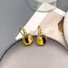 Pendientes de gancho geométricos con incrustaciones de cristal para commuters de moda coreana, pendientes de personalidad y temperamento, diseño nicho, pendientes sencillos