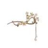 Pinza Retorcida de Borla de Camelia Estilo Chino Accesorio para el Cabello de Alta Gama Pinza de Garra Metálica Nueva Horquilla de Estilo Antiguo para la Parte Posterior de la Cabeza