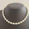 Collar de Cadena para Clavícula de Perlas de Alambre Dopamina Tejido a Mano de Intervalo de Tamaño Casi Redondo Color Blanco Crudo Europeo y Americano Venta al por Mayor