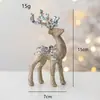Pingente de alce de Natal, enfeites de decoração de árvore de Natal, enfeites de veado reunidos com glitter, adereços para fotos