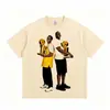 Camiseta de manga curta resistente Stewell Kobe O'Neal estilo americano com gola pequena estampada, camiseta básica da moda de comércio exterior