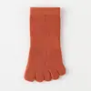 Calcetines de Cinco Dedos para Mujer, Transpirables y Absorbentes del Sudor, Calcetines Cortos Finos de Verano, Calcetines de Dedos Separados, Color Sólido, Algodón Puro, Simples y Versátiles, Sin Olor