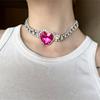 Collar de cadena de tenis multicapa con forma de corazón de cristal grande para mujer, collar de lujo para fiesta o boda, joyería de moda, regalo