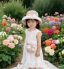 Chapéu de Palha de Sol para Meninas de Verão, Chapéu de Proteção Solar para Praia Estilo Pai e Filho, Chapéu de Pescador Princesa para Bebê Menina, Chapéu e Bolsa para Crianças