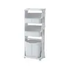 Nuevo Estante de Baño Cesta de Lavandería de Plástico Estante de Almacenamiento de Cocina Estante de Cuatro Niveles con Ruedas Carrito Pequeño Estante de Almacenamiento de Cocina