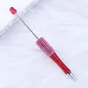 Caneta Criativa com Contas de Diamante DIY Caneta Esferográfica Plástica Multicolorida Diamante Macaron Presente Fofo Caneta Publicitária Atacado