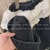 Jeans Pequenos e Doces 2025 Meninas Outono e Inverno Estilo Coreano Cintura com Renda Laço Bordado Jeans com Forro de Lã Estilo Tendência