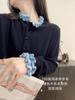 Suéter Cardigan de Lã Zhengqite Roupas/Estilo Francês Color Block com Babados Malha Grossa Top para Mulheres Outono Novo