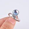 Anillos Creativos de Hoja y Piedra Lunar Europeos y Americanos, Anillo Abierto de Hoja de Cristal, Anillo de Hoja Incrustado con Piedra Lunar