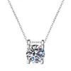 Colar de Moissanita Clássico Pingente de Cabeça de Touro com Diamante Prata 925 Diamante Único Diamante Cultivado Artificial Corrente de Clavícula Feminina Concisa