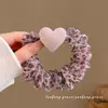 Scrunchie de Renda com Estampa de Leopardo Rosa Estilo Coreano Atmosfera Doce para Mulheres 2026 Novo Acessório de Cabelo para Coque com Sensação de Alto Padrão