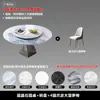 Mesa y Sillas de Comedor de Pizarra de Lujo Ligero, Piedra Ultra-Cristal Redonda, Uso Doméstico Simple Moderno, Mesa de Comedor Redonda de Piedra Micro-Cristal para Apartamentos Pequeños