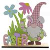 Decoración de conejo enano de Pascua de madera, decoración creativa de escritorio para el hogar americano