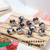 Cuentas Pintadas a Mano con Forma de Lazo DIY Hecho a Mano para Niña Colorido Lindo Joyería Pulsera Collar Colgante Cadena para Teléfono Móvil Cuentas