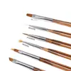 Kit de Ferramentas de Nail Art com Pincéis de Alta Qualidade para Desenho de Linhas, Fototerapia e Pintura de Flores com Cabeça Redonda Estilo Francês