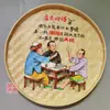 Cesta de tamizado tejida de bambú pintada a mano adorno de pintura decoración colgante de restaurante colador de arroz decoración de pared colgante de pared pastoral rural colgante de granja pintura colgante de granja borracho