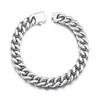 Pulsera Cruzada de Acero de Titanio de Moda para Hombre Europea y Americana con un Toque de Alta Gama, Elegante y Clásica Pulsera Cubana Pulida en Cuatro Lados de Color Dorado