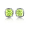 Venta en vivo flash color transparente tesoro flor de hielo tallado bolsa cuadrada princesa aretes moda transfronteriza europea y americana aretes de diamante de alto carbono