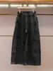 [En Stock] Jeans de Pierna Ancha de Verano Dulce con Decoración de Lazo Tridimensional, Ropa Fina Personalizable para Mujer de Shenzhen Nanyou