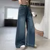 Jeans para Niñas 2026 Nuevos Pantalones de Pierna Ancha para Primavera y Otoño para Niños Mayores, Jeans Acampanados Casuales con Bolsillos Triangulares Delanteros, Modernos