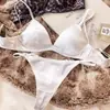 Suprimento de Comércio Exterior Europeu e Americano Francês Sexy Cetim Triângulo Copo Lingerie Fina Sem Fio Confortável Conjunto de Sutiã Calcinha T