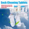 Tabletes de Limpeza para Meias Jakehoe - Tabletes de Limpeza Multifuncionais para Remover Manchas, Sujeira e Odores de Meias