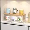 Estante de almacenamiento de escritorio, organizador de tazas, estante para tazas de té en la encimera de la sala de estar, estante de almacenamiento y organización para vajilla, multicapa, gran capacidad