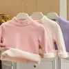 Nueva sudadera de forro polar estilo coreano con bordado de conejito para otoño e invierno para niñas, ropa infantil linda y a la moda