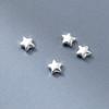 Prata 925 Esterlina Contas Espaçadoras Estrela de Cinco Pontas com Furo Passante 5mm Pulseira Contas Soltas Acessórios para Material de Corda Artesanal DIY S0402