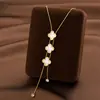 Comercio Exterior de Amazon Venta Caliente Collar de Acero de Titanio Temperamento Femenino Circonita Microincrustada Personalidad Cadena para Clavícula de Alto Sentido Colección Joyería