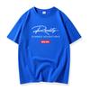 Camiseta de manga corta de algodón grueso de 220 g para hombre y mujer, de verano, holgada, de media manga, de talla grande, moderna, informal, con cuello redondo para estudiantes.