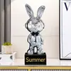 50/60 cm Mueble de TV de Conejo de la Suerte de Gama Alta Adornos de Escritorio Galvanizado Modelo de Sala de Estar de Gama Alta Decoración Suave para el Hogar