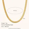 Collar de Moda Transfronteriza Europea y Americana Personalidad Versátil Cadena de Cuchilla de Acero Inoxidable Chapado en Oro de 18K de 4 mm para Mujer Estilo Simple