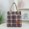 Bolso Impermeable Nuevo Estilo Coreano de Cuadros Bolsa para Lonchera Bolsa Portátil para Mamá Bolsa para Tutoría Bolsa para Almuerzo del Trabajo Bolsa para Archivos