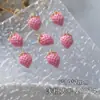 Acessórios de Nail Art Morango Creme Desenho Animado Novo Estéreo Rosa Claro Pequeno Morango Fruta Artificial Diamante de Unha Usável