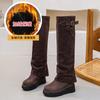 Botas Longas Dual-Wear Destacáveis de 10cm para Mulheres, Botas Meia-Calça com Solado Grosso, Novas Botas de Cano Alto Versáteis Outono/Inverno 2026