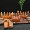 Processamento e Personalização de Pente de Massagem de Sândalo Verde, Pente Meridian de Sândalo Vermelho, Pente de Sândalo para Massagem Meridian de Pontos de Acupuntura da Cabeça, Logotipo Personalizado