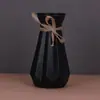 Vaso Cerâmica Imitação Estilo Europeu Simples Versátil Arranjo de Flores Irrigação Bambu Rico Salgueiro Prateado Decoração de Casa Enfeites Vaso Branco Preto