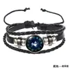 Pulsera Europea y Americana Nueva de las 12 Constelaciones Pulsera Tejida de Cuerda de Cuero Retro Estilo Coreano para Hombre Pulsera de Moda para Estudiantes para Mujer Regalo