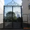 Puerta de Hierro Forjado Artesanal Estilo Francés, Puerta de Metal Laminado Completamente Maciza, Puerta Corredera de Hierro Forjado para Patio de Casa