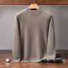 Suéter de punto 100% cachemira, suéter de cachemira grueso y cálido de cuello alto para hombre, suéter de cachemira de alta gama para hombre