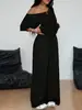 2025 Transfronterizo Caliente Nuevo Camiseta sin Hombros de un Solo Hombro Pantalones de Pierna Ancha Sueltos Traje Deportivo de Yoga Fitness de Moda